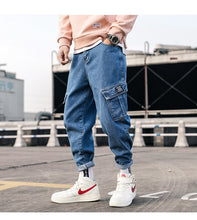 Load image into Gallery viewer, Streetwear Blue Jeans Pants